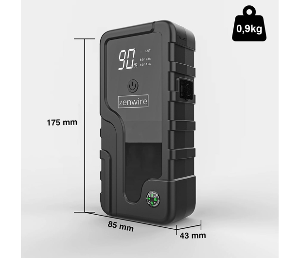 Zenwire Urządzenie Rozruchowe Powerbank 6400 mAh Jump Starter CY16 - 1604681 - zdjęcie 4